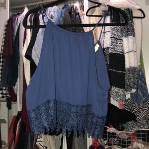 Nay crochet detail crop top